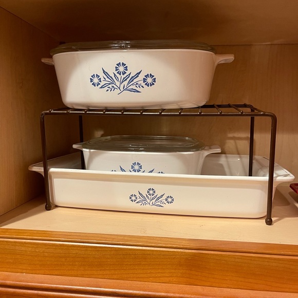 Corningware White and Blue Bakeware Set